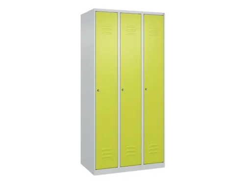 locker,HxBxD 1850x900x500mm,3vak,vak B 300mm,cil.-slot,staand op vloer