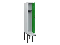 locker met bank,HxBxD 1950x300x815mm,1vak,vak B 300mm,draaigrendel