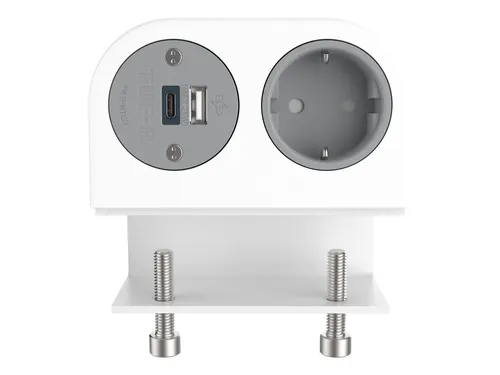 Desktop stekkerdoos Power Phase 1x Schuko + USB A en C 25W Wit