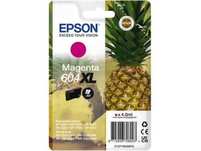 Inktcartridge Epson 604XL T10H34 rood