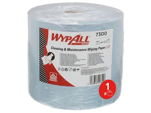 Poetsrol WypAll L20 2-laags 23,5x190m 500vel blauw 7300