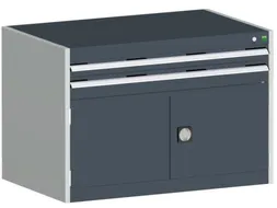 ladekast HxBxD 700x1050x650mm 2laden RAL7035 front RAL7016
