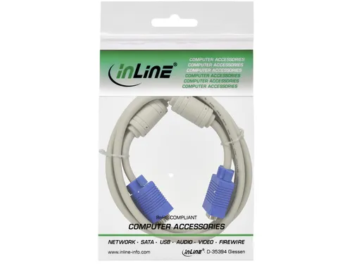 Kabel Inline S VGA 15HD M-M 2 meter beige en blauw