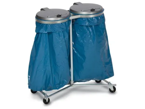 Dubbele Afvalverzamelaars Verrijdbaar 1020x860x500mm 120 Liter