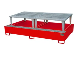 opvangbak,v. 2xIBC,opvangvol. 1000l,HxBxD 863x2650x1460mm - 2