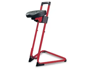Esd Stahulp H 600-850mm Glijders Zwart PU Rood Staal - 1