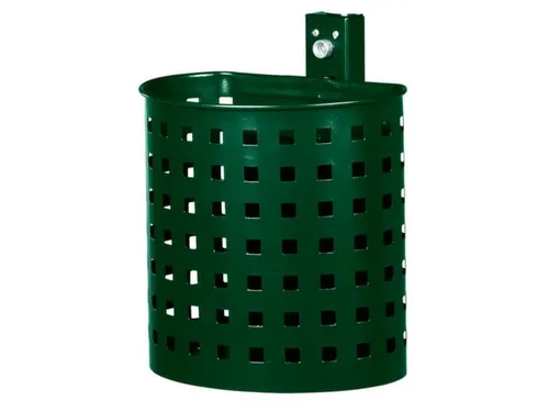 Afvalbak V. Staalplaat 20 Liter Open Uitvoering M. Wandhouder Mosgroen