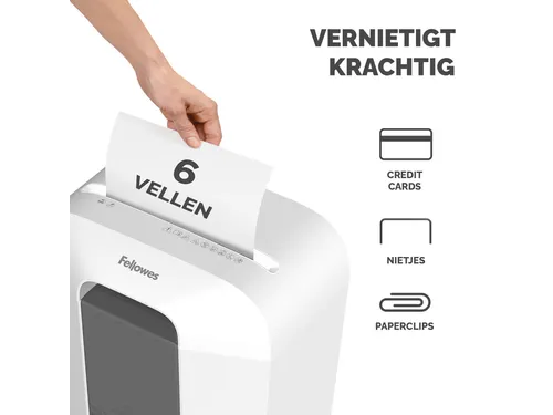 Papiervernietiger Fellowes LX25 4x37mm wit