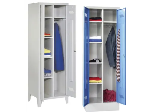kleding-/wasgoedkast,HxBxD 1850x600x500mm,RAL7035,front RAL3000