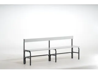 omkleedbank,HxLxD 770x1500x375mm,alu. lijsten,frame staal RAL7016 - 2