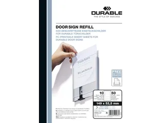 Durable 4850 Papieren inserts voor deurbordjes 149x52.5mm 50 stuks - 2