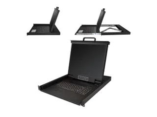 1-Port KVM Console 19 inch LCD Rack 1U USB QWERTY Keyboard - 6