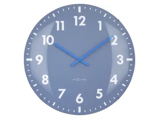 Wandklok Nextime dia 50cm bolvormig glas blauw kunststof Duomo - 2