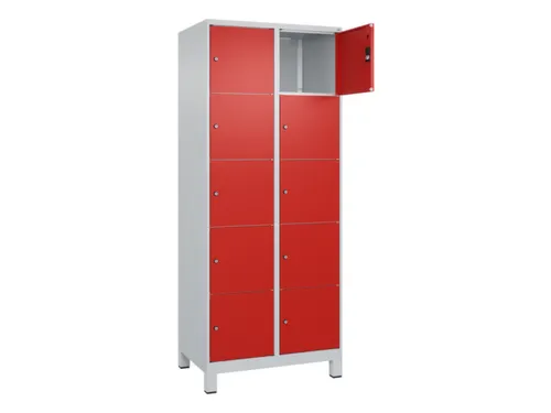 lockerkast,HxBxD 1950x800x500mm,2x5vakken,vak B 400mm,cil.-slot,voeten