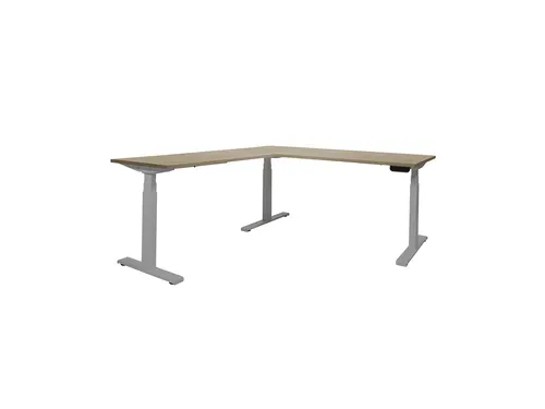 Elektrisch Hoekbureau Dextro Plus 180x160cm Frame Alu Havana Kersen