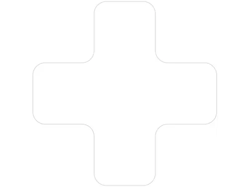 plaksymbool,plus,markering HxB 150x150mm,polycarbonaat,wit