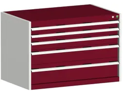 ladekast HxBxD 700x1050x750mm 5laden romp RAL7035 front RAL3004