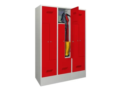 Z-garderobekast,HxBxD 1850x1200x500mm,RAL7035,front RAL3000