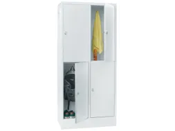 lockerkast,RAL 7035,HxBxD 1850x800x500mm,2x2vakken,vak B 400mm