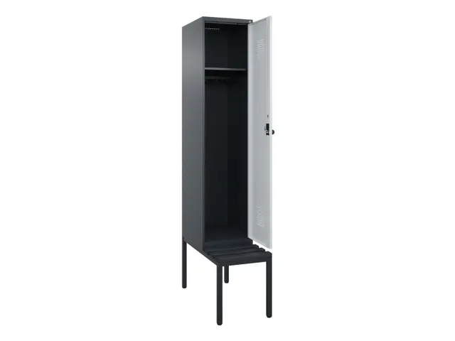 locker met bank,HxBxD 2120x400x815mm,1vak,vak B 400mm,draaigrendel