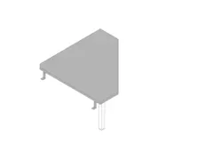 koppelelement voor bureau,90 °,HxBxD 730x840x840mm,v. sledeframe