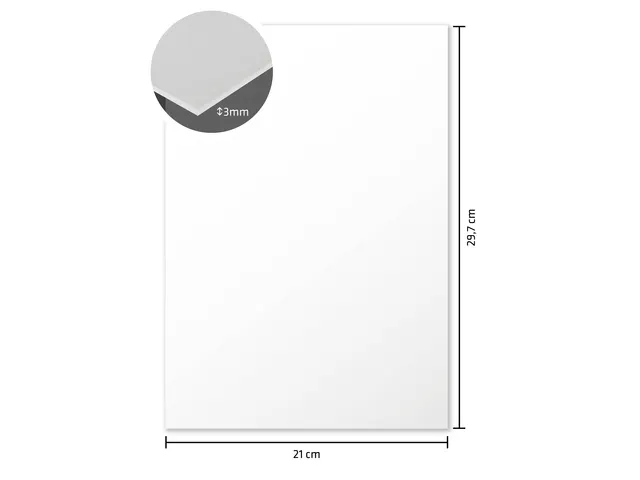 Panneau Mousse Kangaro A4 3mm Double face Blanc 30 pièces