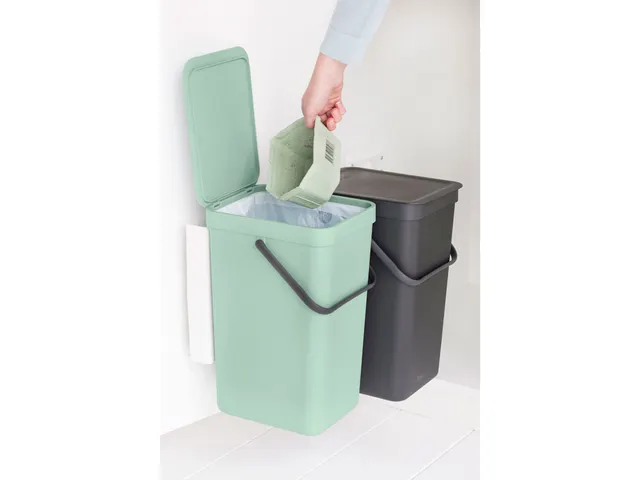 Inbouwafvalemmer Sort & Go 2x16 Liter Jade Donkergrijs