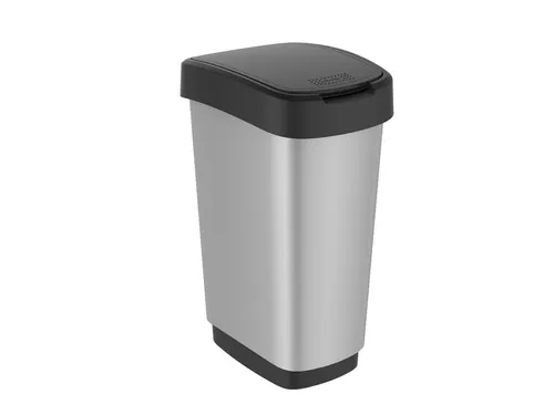 Afvalbak Twist 25 liter Zilver Zwart