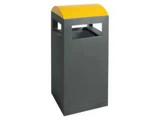 afvalbak,v. buiten,40l,HxBxD 815x350x350mm,legbord,romp staal RAL7016 - 2