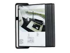 Zichtpanelensysteem Tarifold VEO Wandset A4 Zwart met 10 tassen