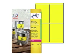 Avery Zweckform Ultra sterk etiket L6127-20 99.1x139mm Geel 80 stuks