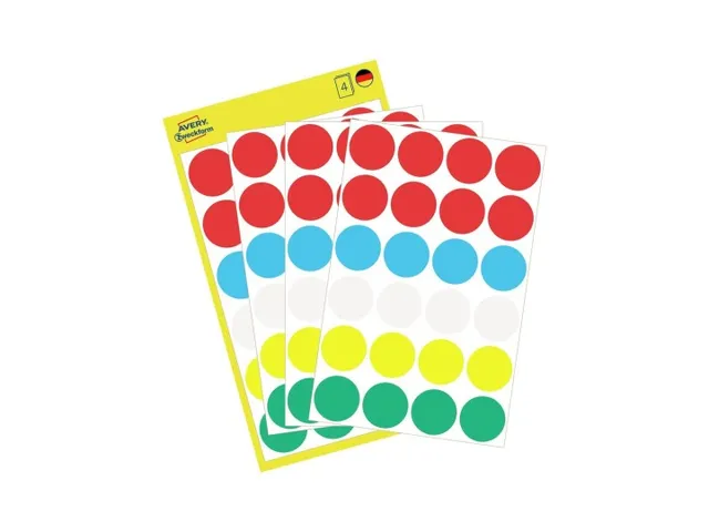 Etiket Avery Zweckform 3089 Rond Ø18mm Assorti 96 Stuks
