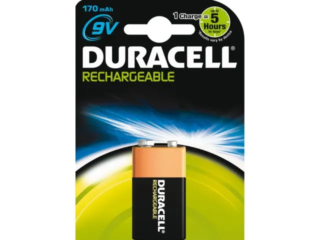 Batterij oplaadbaar Duracell 1x9Volt 170mAh Plus