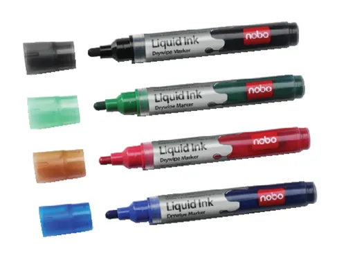 Viltstift Nobo Whiteboard Liquid Ink Drymarker Assorti 3mm à 4st