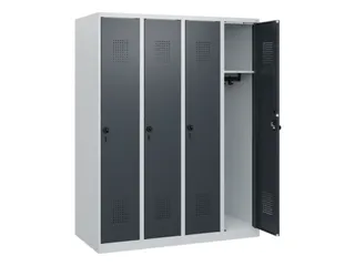 schoollocker,HxBxD 1530x1200x500mm,4vak,vak B 300mm,draaigrendel - 1