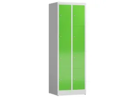 Lockerkast 1800x590x500mm 2x4 vakken cilinderslot, sokkel, RAL6018