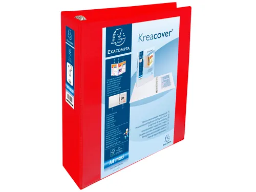 Ringmap Pp Personaliseerbaar Kreacover 4D-Ringen 60mm A4 Maxi Rood