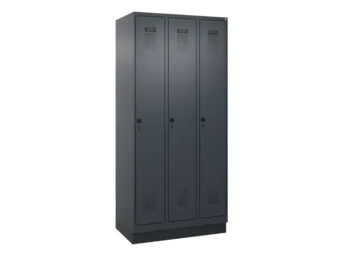 locker,HxBxD 1950x900x500mm,3vak,vak B 300mm,draaigrendel,sokkel