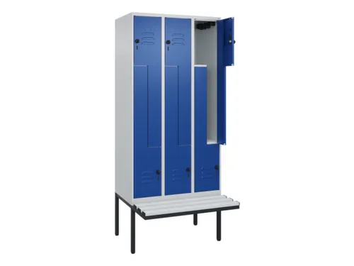 Z-garderobekast,HxBxD 2120x900x815mm,6vak,vak B 300mm,draaigrendel