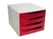 Ladenblok Ecobox 4 Laden A4+ Rood