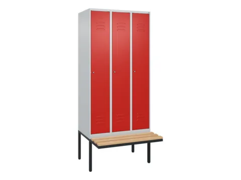 locker met bank,HxBxD 2120x900x815mm,3vak,vak B 300mm,cil.-slot