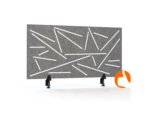 Akoestisch Bureaupaneel met patroon uitsnede 60x120cm Grijs