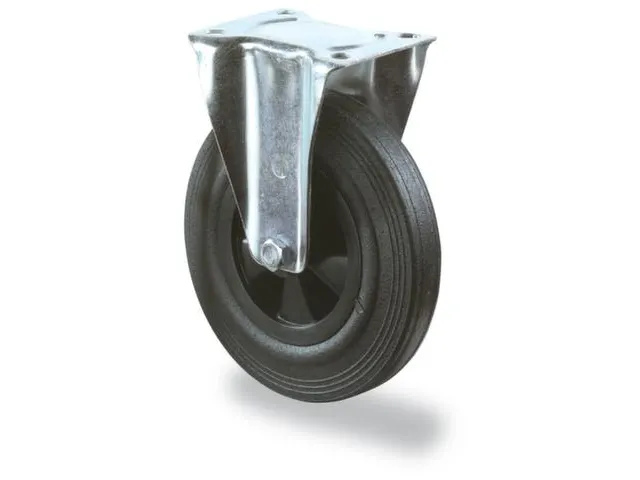 bokwiel,draagverm. 50kg,massief rubber-banden,ØxB 80x25mm,glijlager