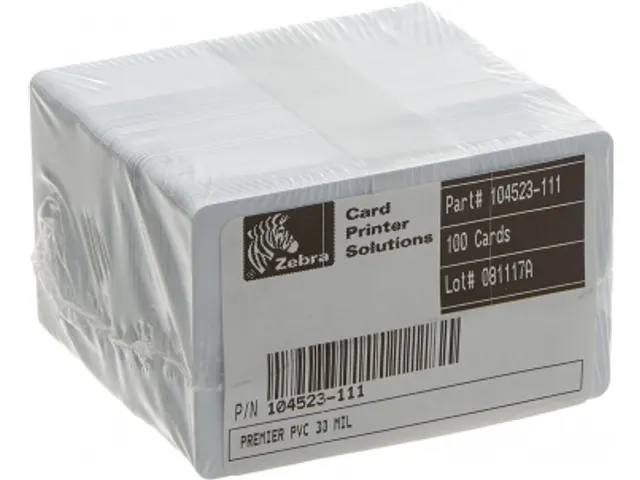 Zebra 104523-111 Premier PVC Plastic Kaarten Wit