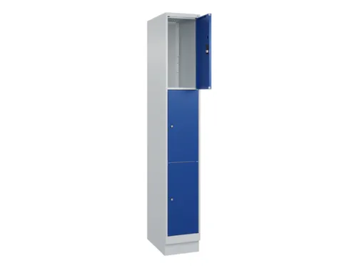 lockerkast,HxBxD 1950x300x500mm,1x3vakken,vak B 300mm,cil.-slot,sokkel