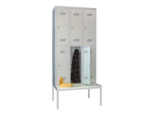 banklocker,dubbeldeks,HxBxD 2150x900x800mm,RAL7035,front RAL7035