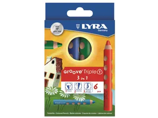 Kleurpotlood LYRA Groove Triple One 6 kleuren - 1