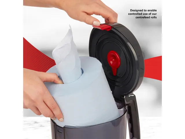 Poetsroldispenser WypAll reach centerfeed zwart 6221