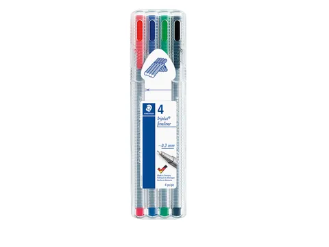 Fineliner Staedtler Triplus 334 assorti 0.3mm 4 stuks