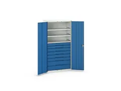 universele kast,HxBxD 2000x1050x550mm,3xStalen bodem,8lade(n)